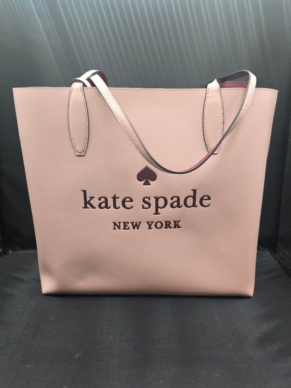 Kate Spade Glitter On Refined Grain Leather Tote K4742 Rose Smoke